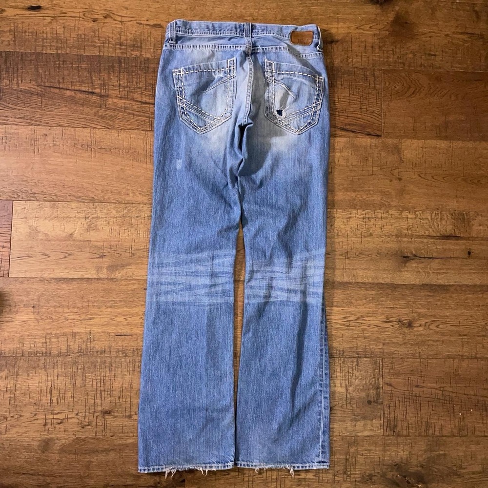 BKE Carter Bootcut Jeans Mens 32x31 Blue Western Distressed Denim